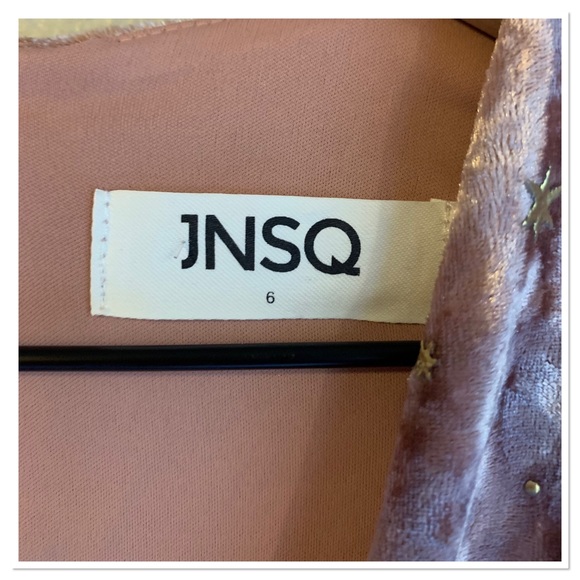 JNSQ Crushed Velvet Dress Pink Gold Size 6 - Picture 11 of 13